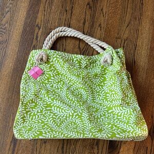 Donna Dixon Women’s Leafy Green Tote with Rope Handles